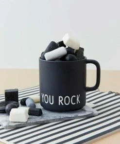 Design Letters Black Favourite Cup with Handle in You Rock Print