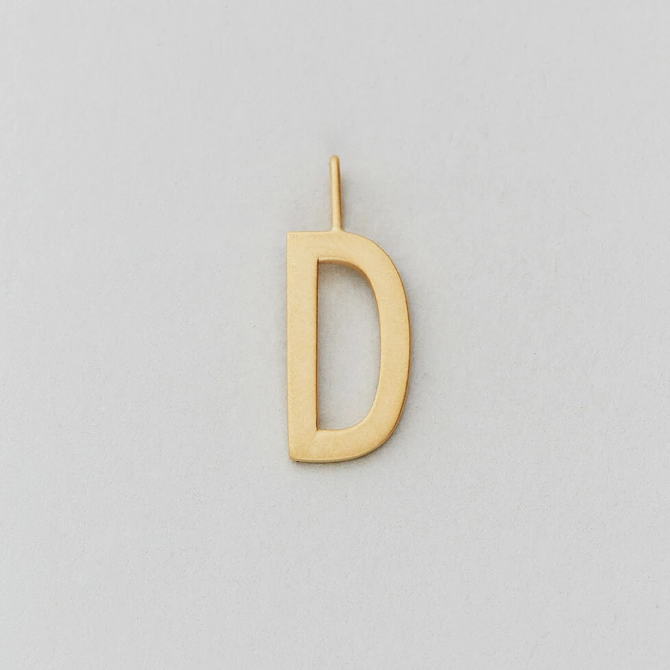 Design Letters 16mm Matt Gold Archetype Initial Charm 4 Design Letters 16mm Matt Gold Archetype Initial Charm
