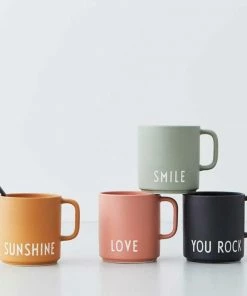 Design Letters Mustard Favourite Cup with Handle in Sunshine Print