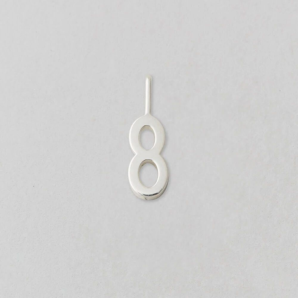 Design Letters 10mm Shiny Silver Lucky Number Charm 9 Design Letters 10mm Shiny Silver Lucky Number Charm