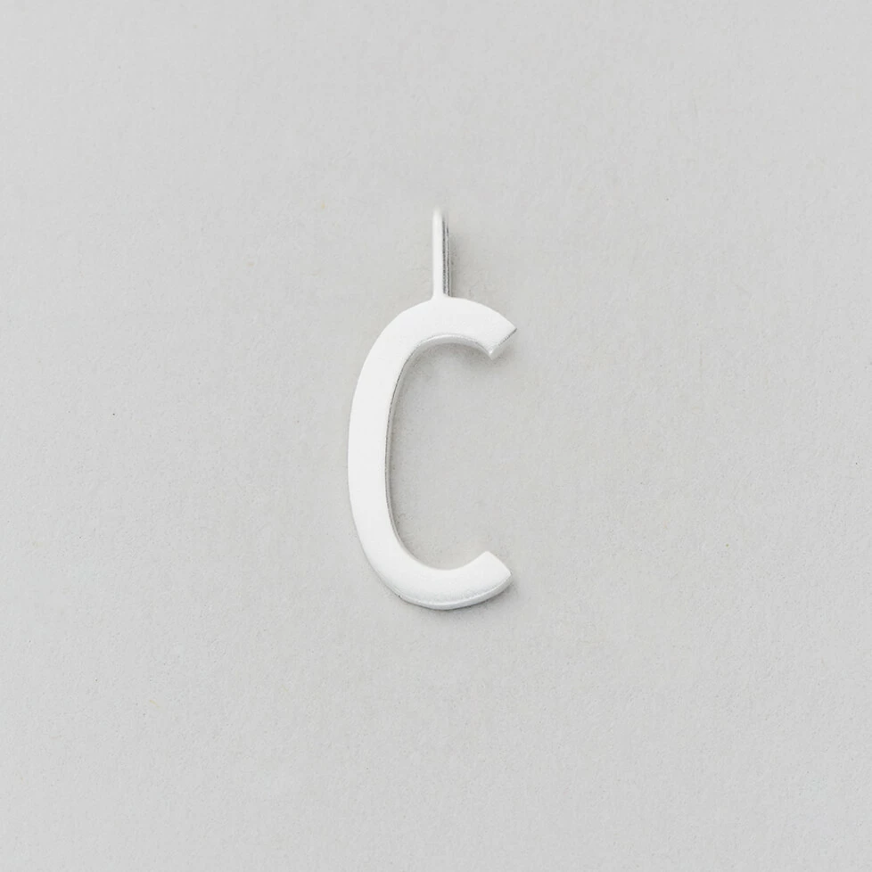 Design Letters 16mm Matt Silver Archetype Initial Charm 3 Design Letters 16mm Matt Silver Archetype Initial Charm