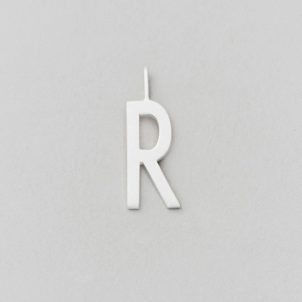 Design Letters 16mm Matt Silver Archetype Initial Charm 18 Design Letters 16mm Matt Silver Archetype Initial Charm