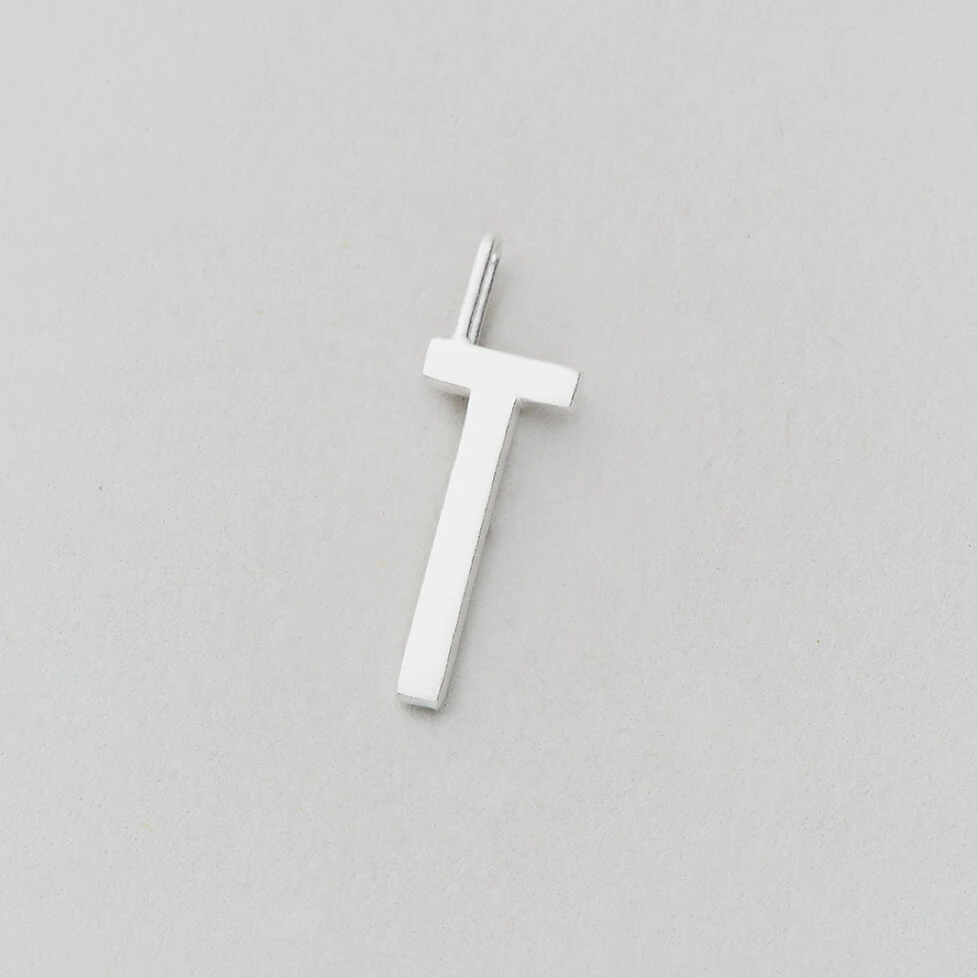 Design Letters 16mm Matt Silver Archetype Initial Charm 20 Design Letters 16mm Matt Silver Archetype Initial Charm