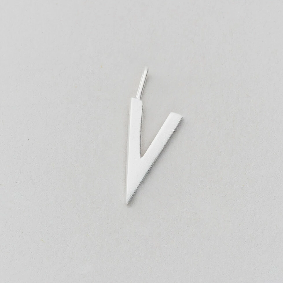 Design Letters 16mm Matt Silver Archetype Initial Charm 22 Design Letters 16mm Matt Silver Archetype Initial Charm