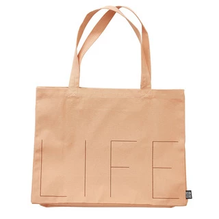 Design Letters Peach Life Tote Bag 1 Design Letters Peach Life Tote Bag