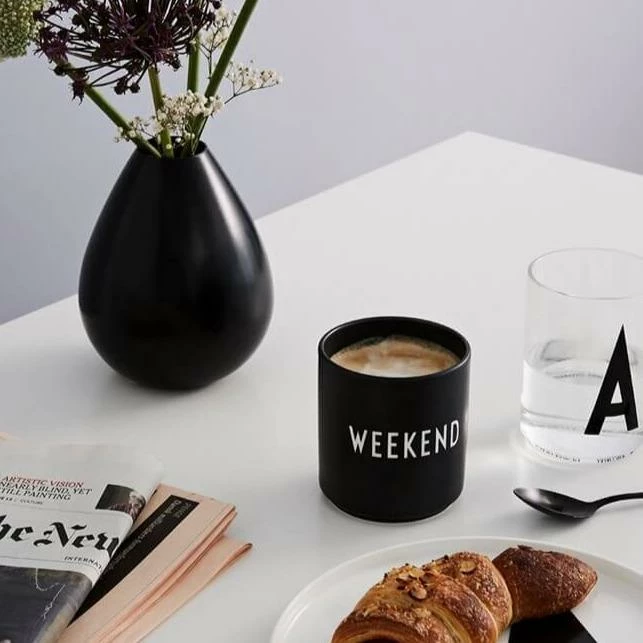 Design Letters Black Occasion Favourite Cup in Weekend Print 2 Design Letters Black Occasion Favourite Cup in Weekend Print