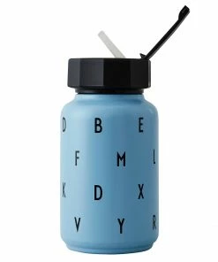 Design Letters Botella Térmica ABC con Pajita - Azul
