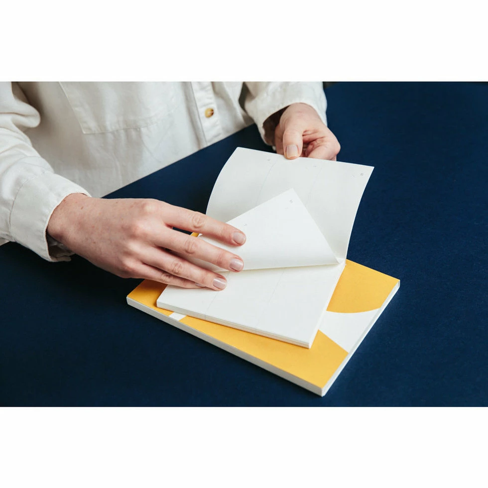 Ola Limited Edition Medium Layflat Weekly Planner, Blocks Print in Mustard - Calendar Insert: 2021/2022 8 Ola Limited Edition Medium Layflat Weekly Planner, Blocks Print in Mustard - Calendar Insert: 2021/2022