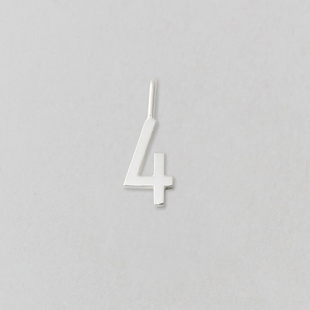 Design Letters 10mm Shiny Silver Lucky Number Charm 5 Design Letters 10mm Shiny Silver Lucky Number Charm