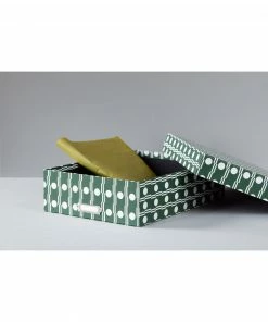 Ola Large Archive Box A4 | Benita Print in Forest Green