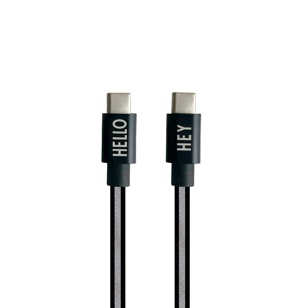 Design Letters 2m Black and White Usb C To C Cable 1 Design Letters 2m Black and White Usb C To C Cable