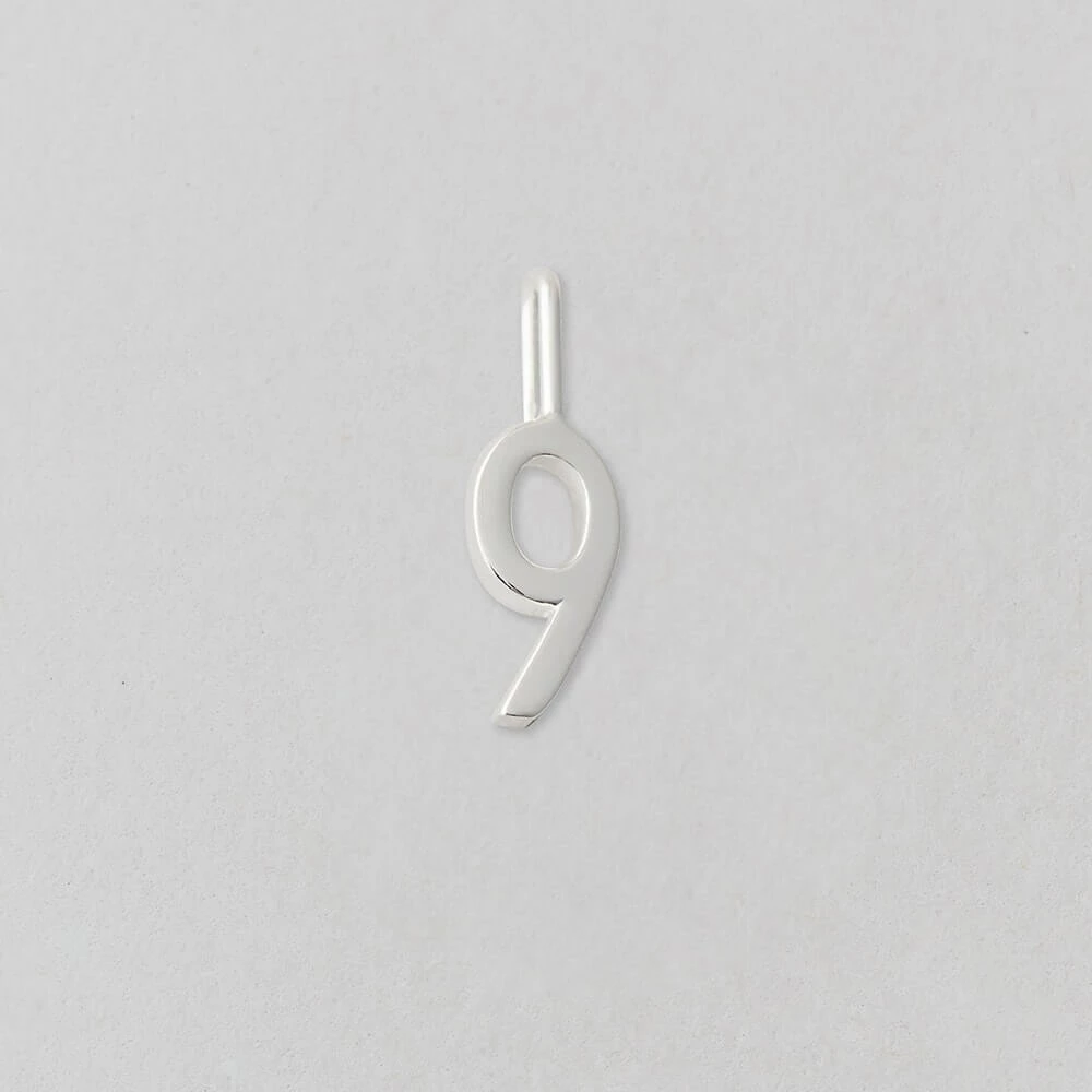 Design Letters 10mm Shiny Silver Lucky Number Charm 10 Design Letters 10mm Shiny Silver Lucky Number Charm