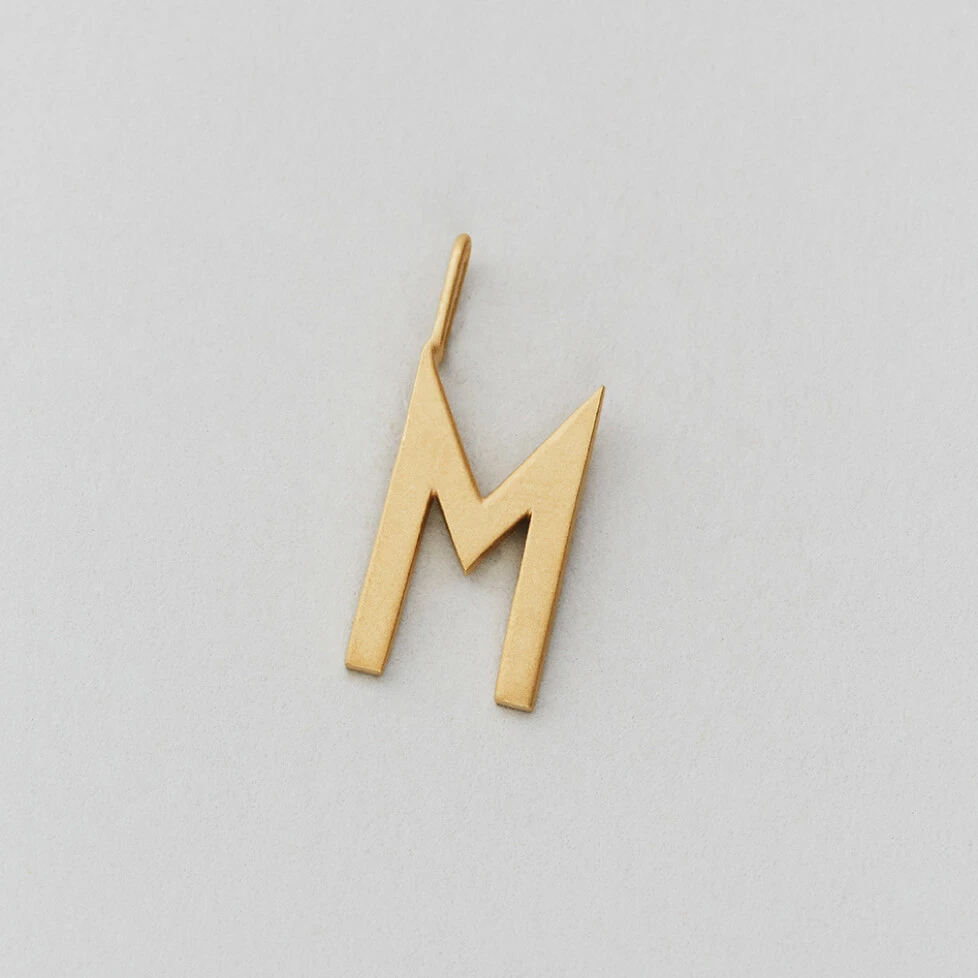 Design Letters 16mm Matt Gold Archetype Initial Charm 13 Design Letters 16mm Matt Gold Archetype Initial Charm